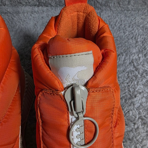 SOREL OUT N ABOUT III PUFFY ZIP WP Women's Waterproof Boot Orange Sz 7 EU 38 - Picture 3 of 6